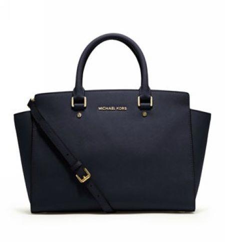 michael kors stor selma høyt zip satchel navy Spesialtilbud i4msm